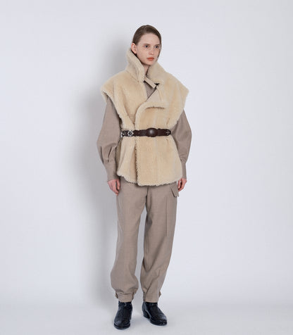 SHEARLING VEST - NATURAL - TANAKA