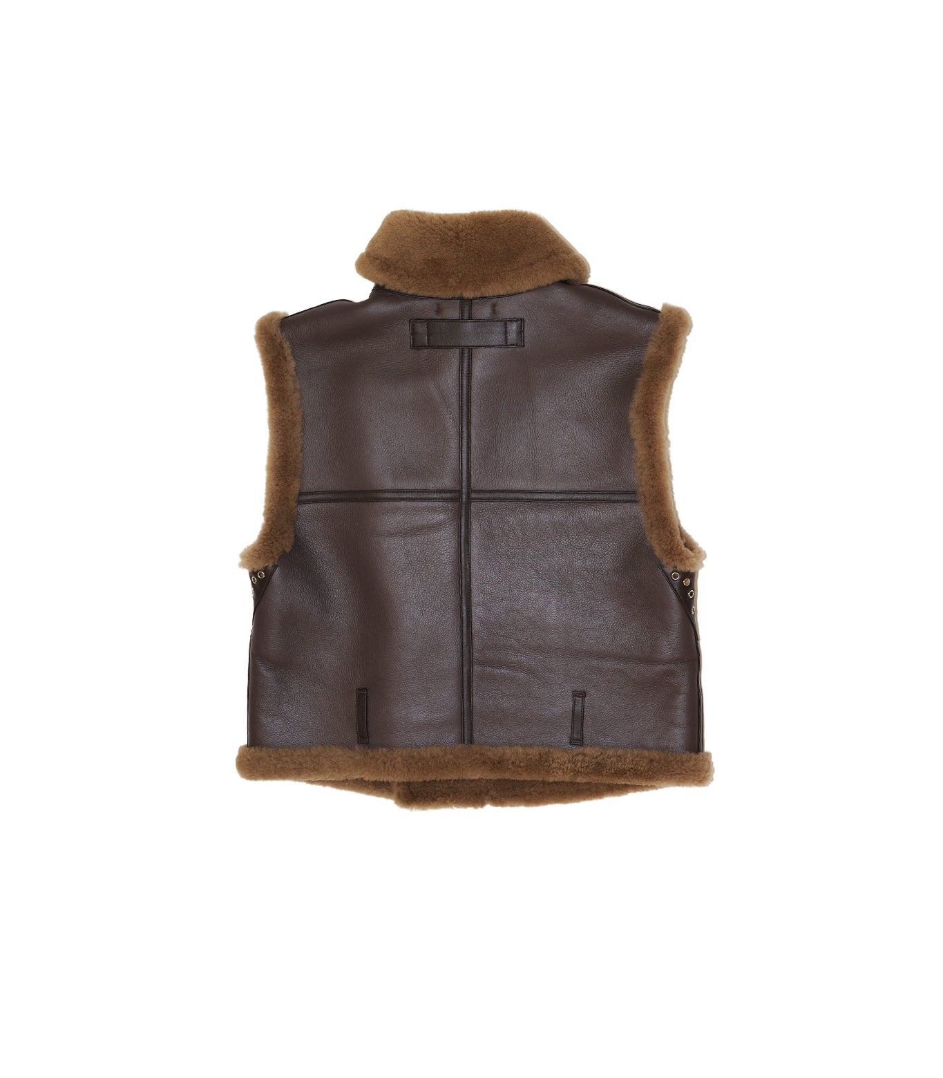 SHEARLING VEST - BROWN