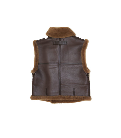 SHEARLING VEST - BROWN - TANAKA