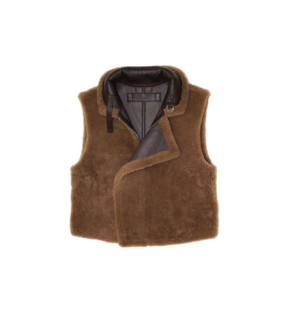 SHEARLING VEST - BROWN - TANAKA