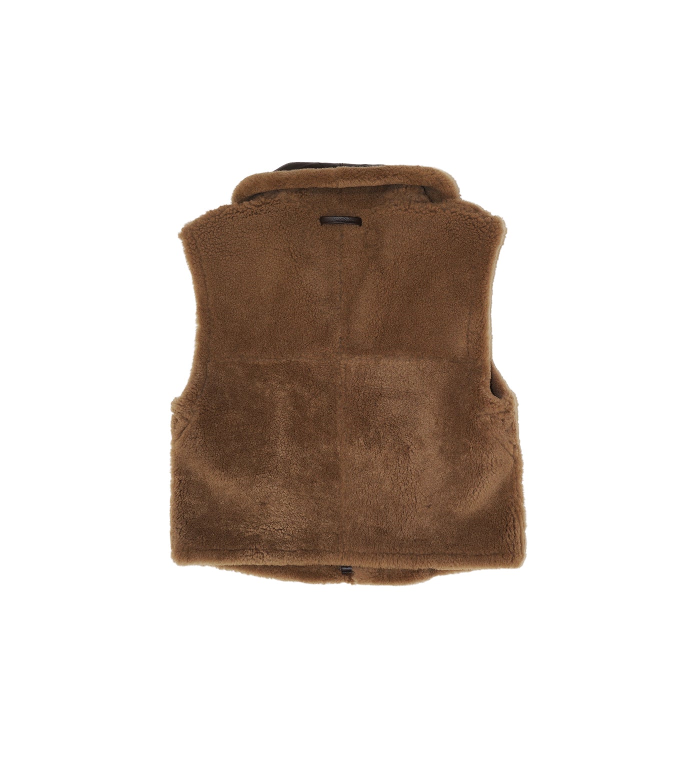 SHEARLING VEST - BROWN