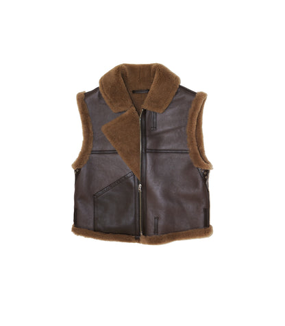 SHEARLING VEST - BROWN - TANAKA