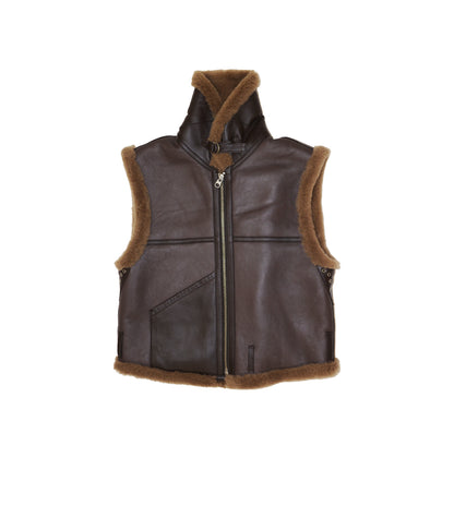 SHEARLING VEST - BROWN - TANAKA