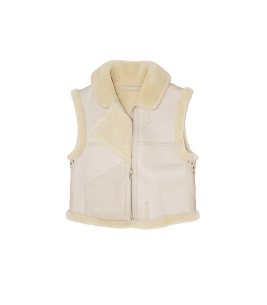 SHEARLING VEST - NATURAL