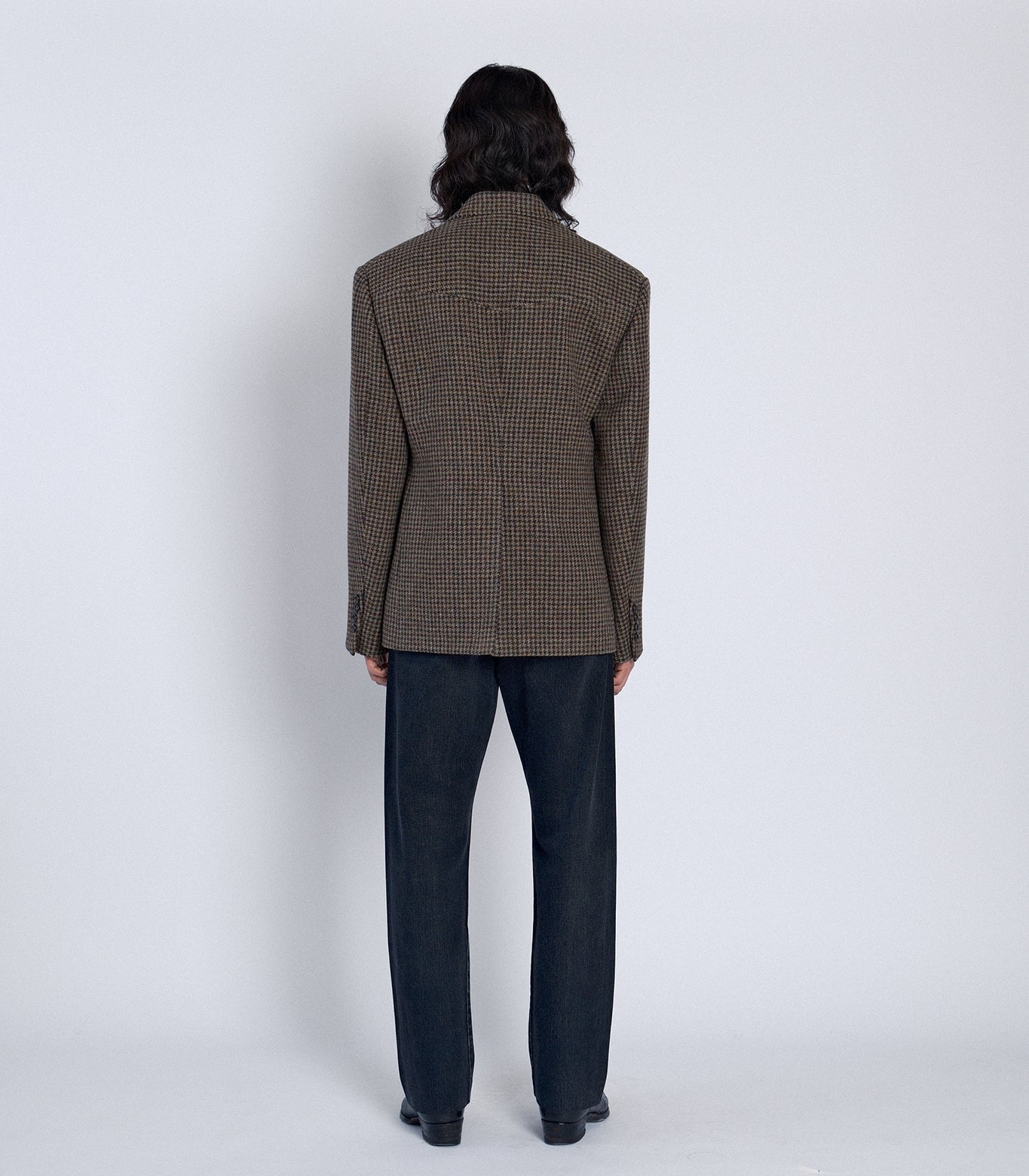 SCULPTURE JACKET - BROWN CHECK