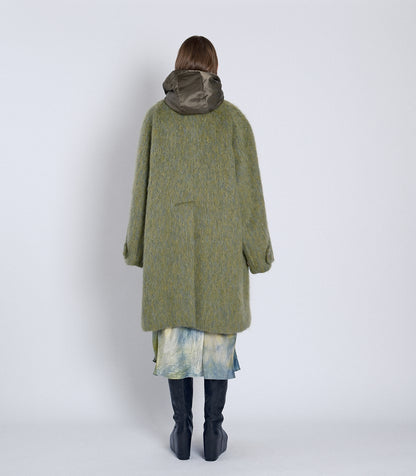 HOODED COAT - GREEN - TANAKA
