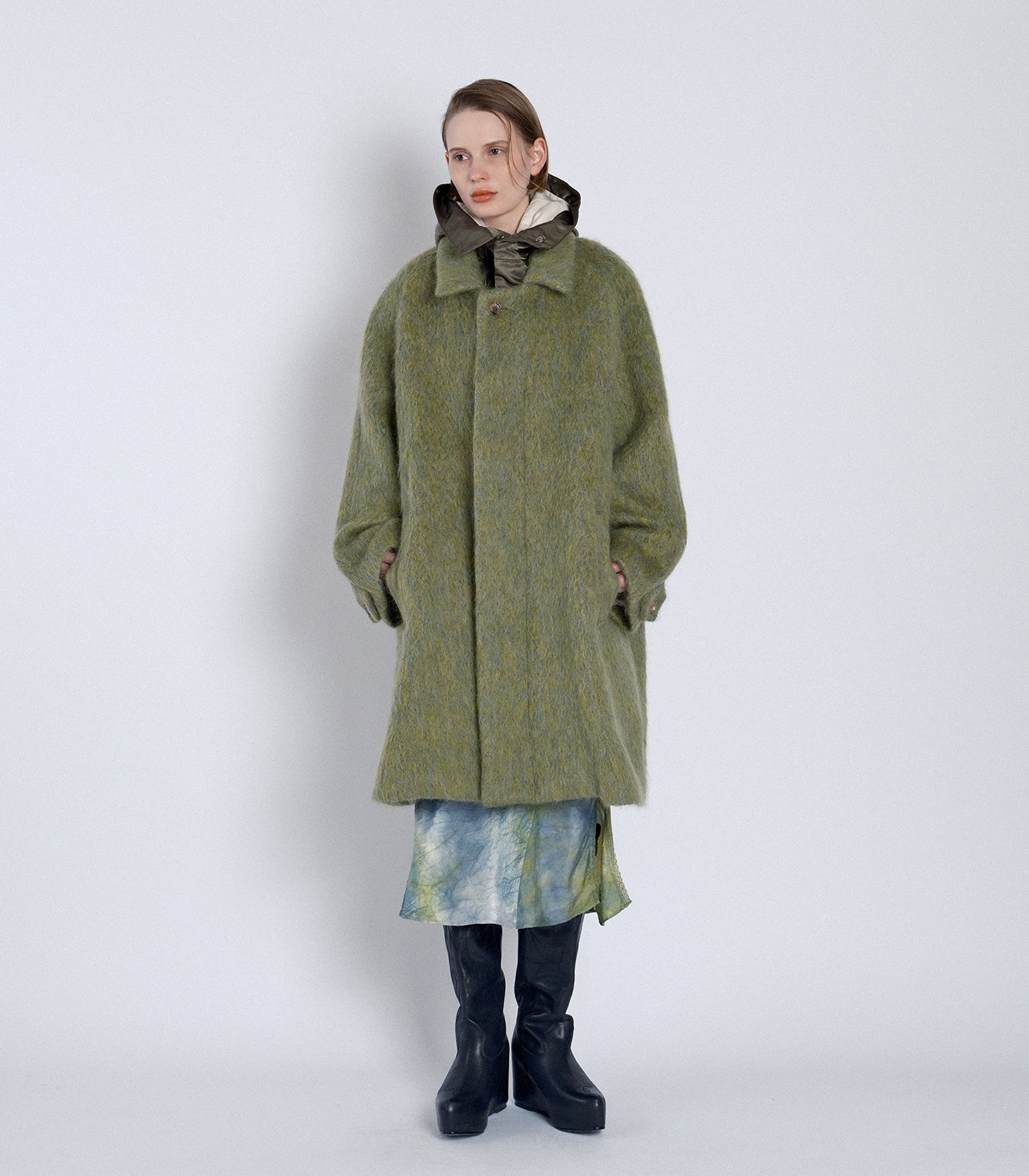 HOODED COAT - GREEN