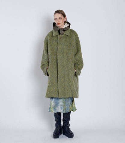 HOODED COAT - GREEN - TANAKA