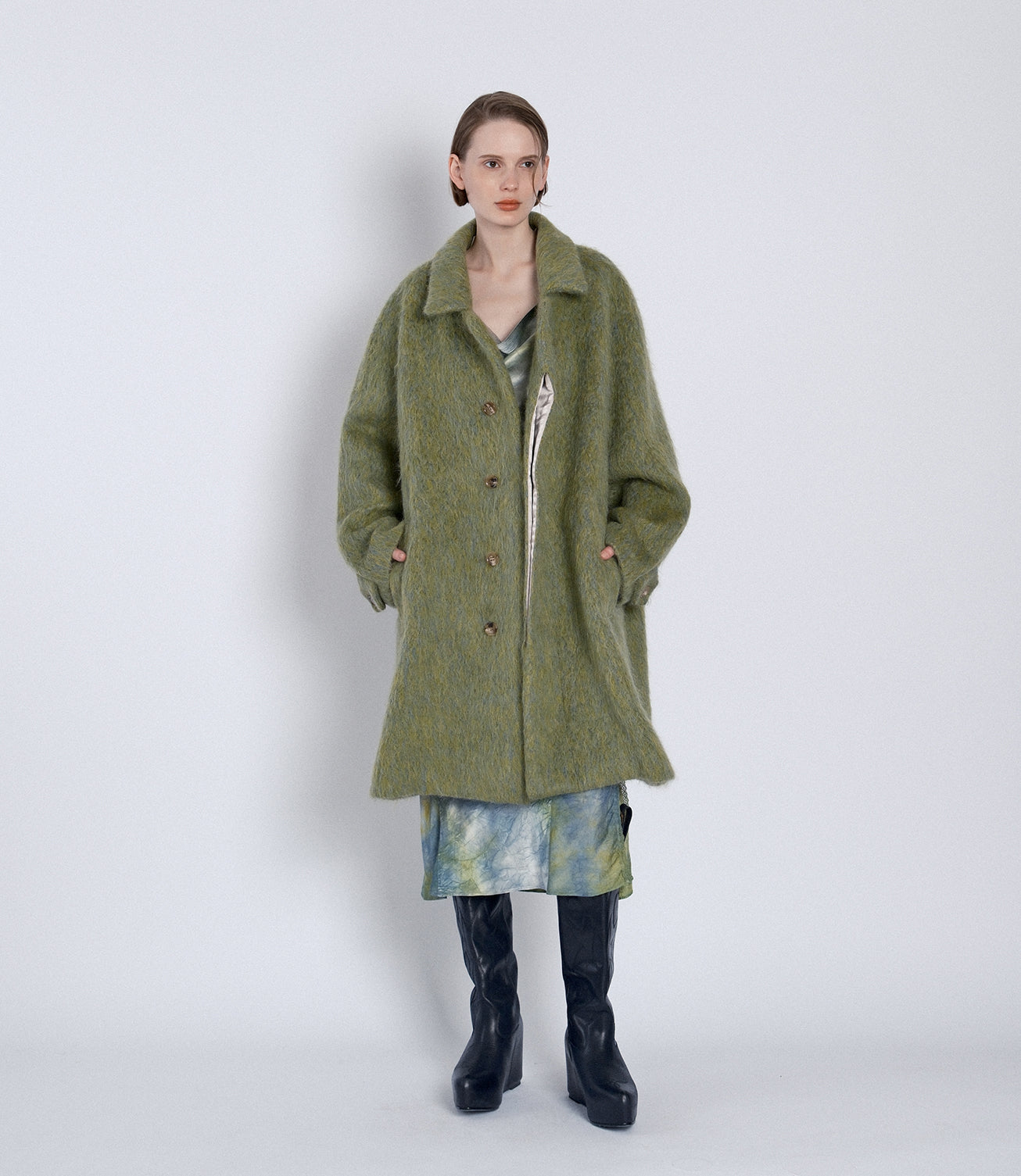 HOODED COAT - GREEN
