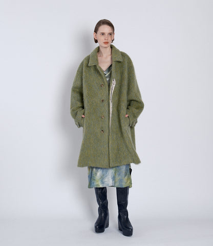 HOODED COAT - GREEN - TANAKA