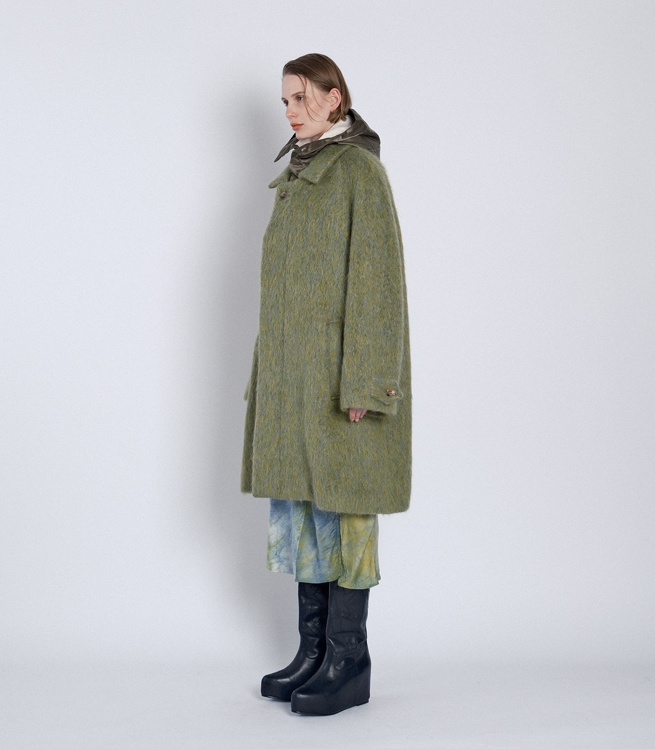 HOODED COAT - GREEN