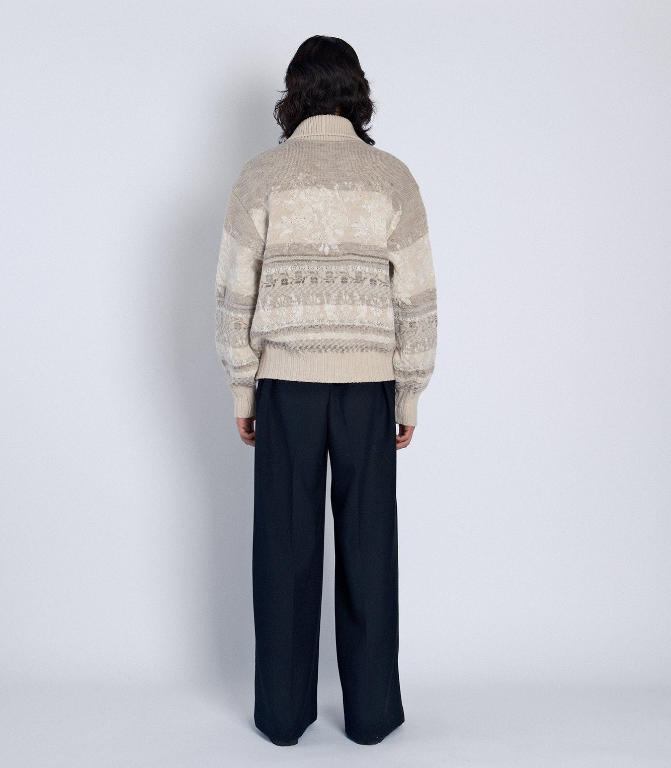 JACQUARD CARDIGAN - NATURAL