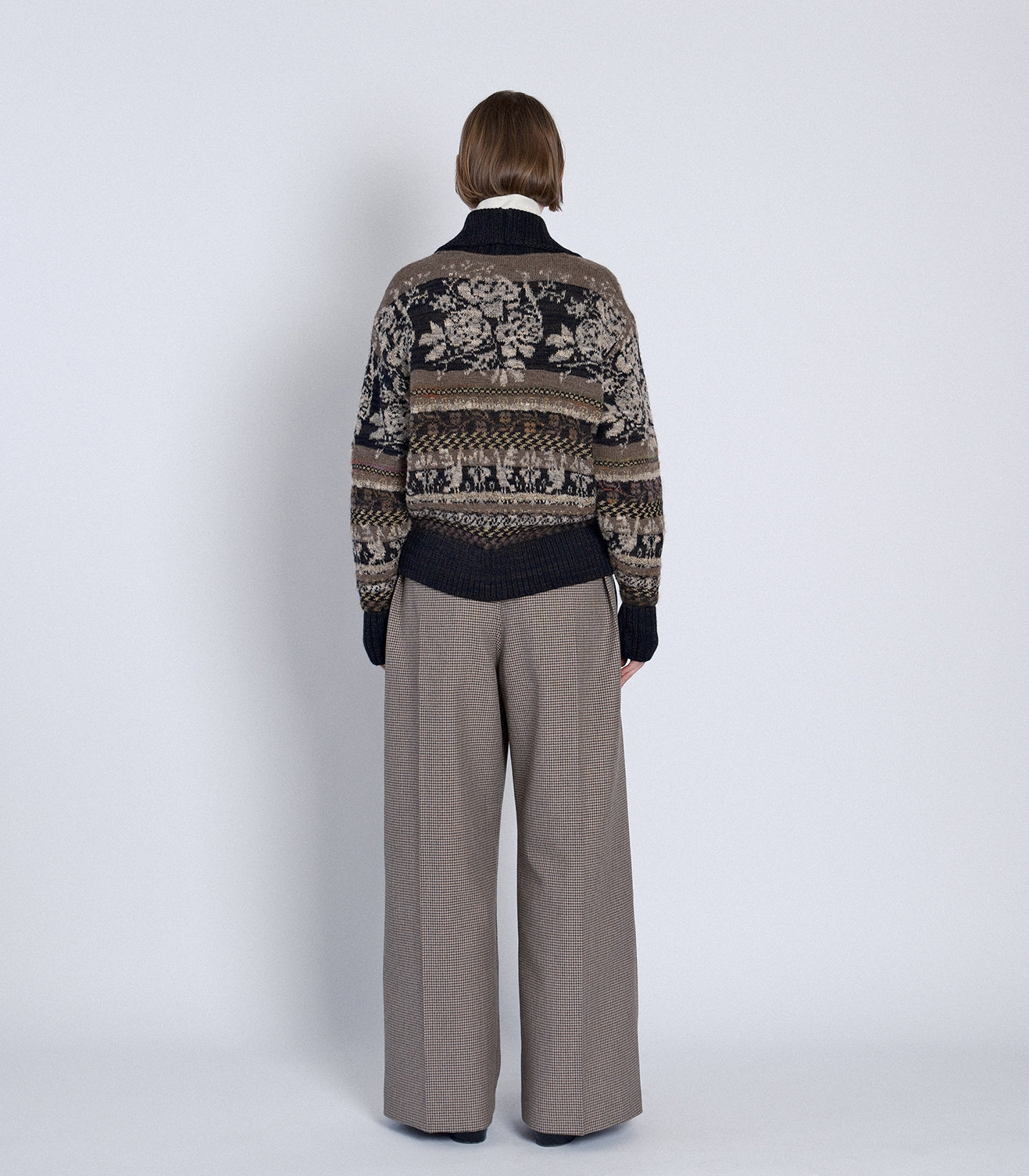 JACQUARD CARDIGAN - BLACK