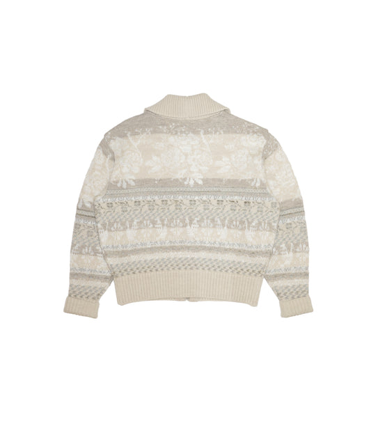 JACQUARD CARDIGAN - NATURAL