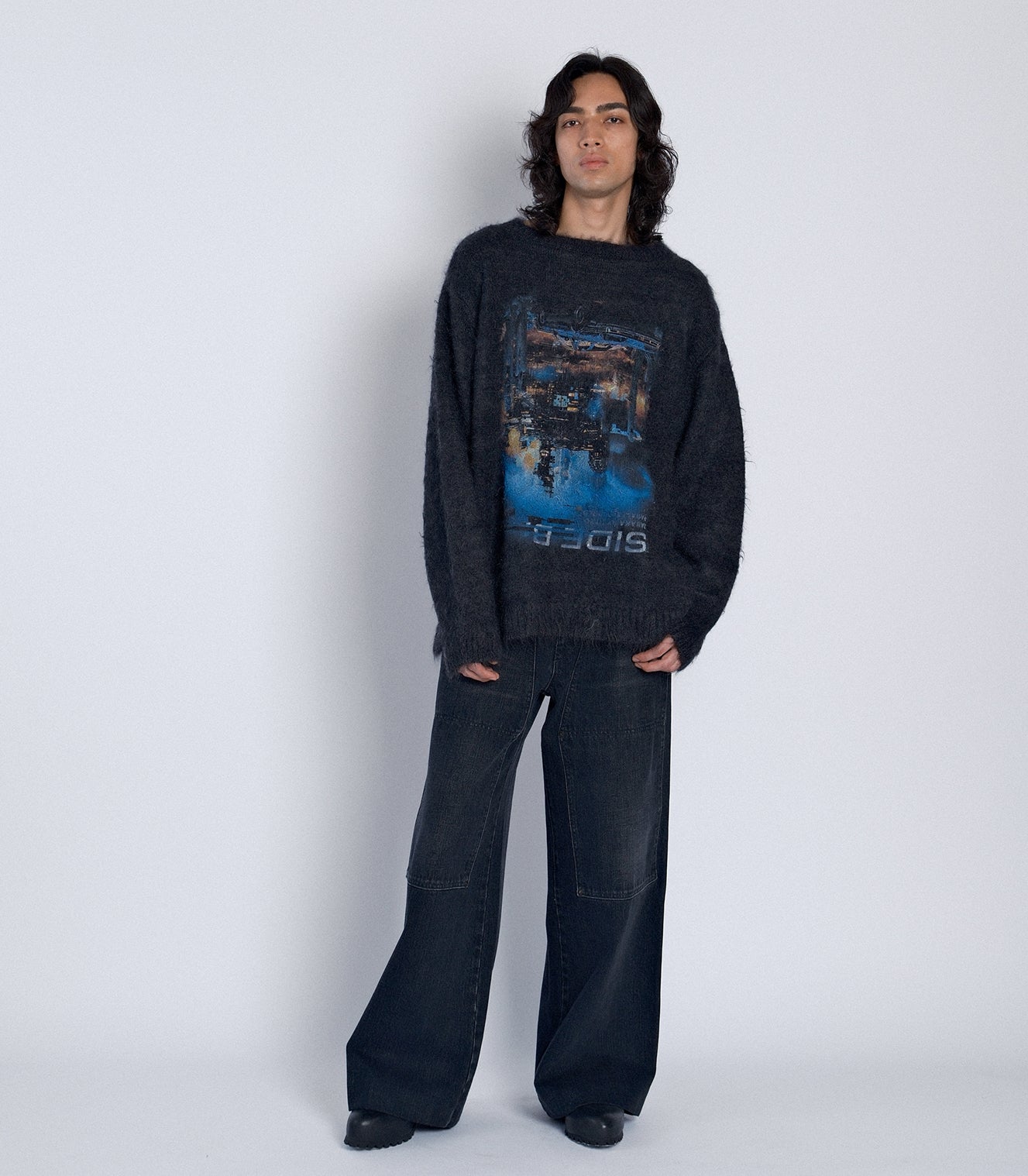 SHAGGY SWEATER - CHARCOAL