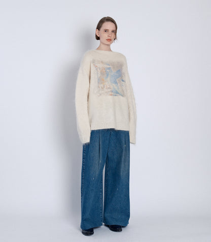 SHAGGY SWEATER - WHITE - TANAKA