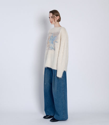 SHAGGY SWEATER - WHITE - TANAKA