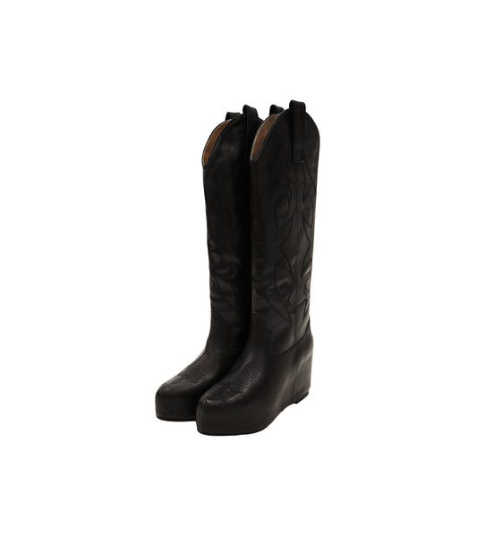 WESTERN LONG BOOTS - BLACK