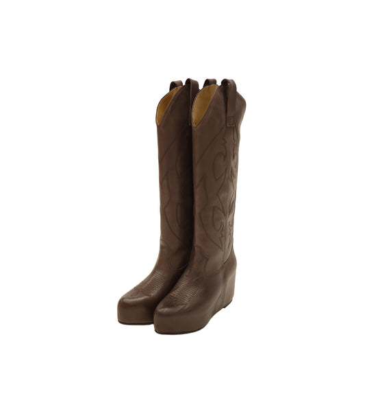 WESTERN LONG BOOTS - BROWN