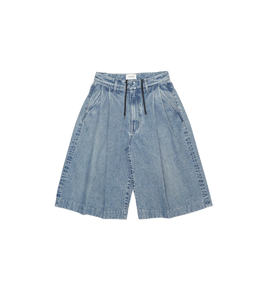 HAKAMA JEAN SHORTS - MID BLUE - TANAKA