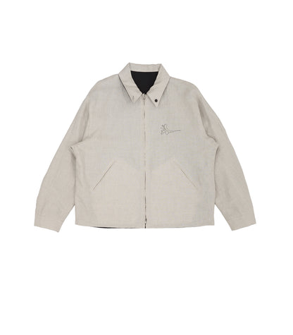 RIVERSIBLE JACKET - BLACK/LINEN(EMBROIDERY) - TANAKA