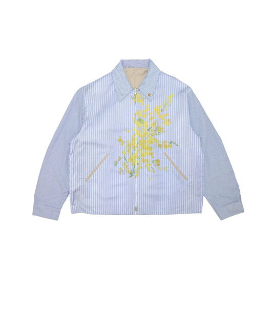 RIVERSIBLE JACKET -  SAND/BLUE STRIPE(FLOWER) - TANAKA