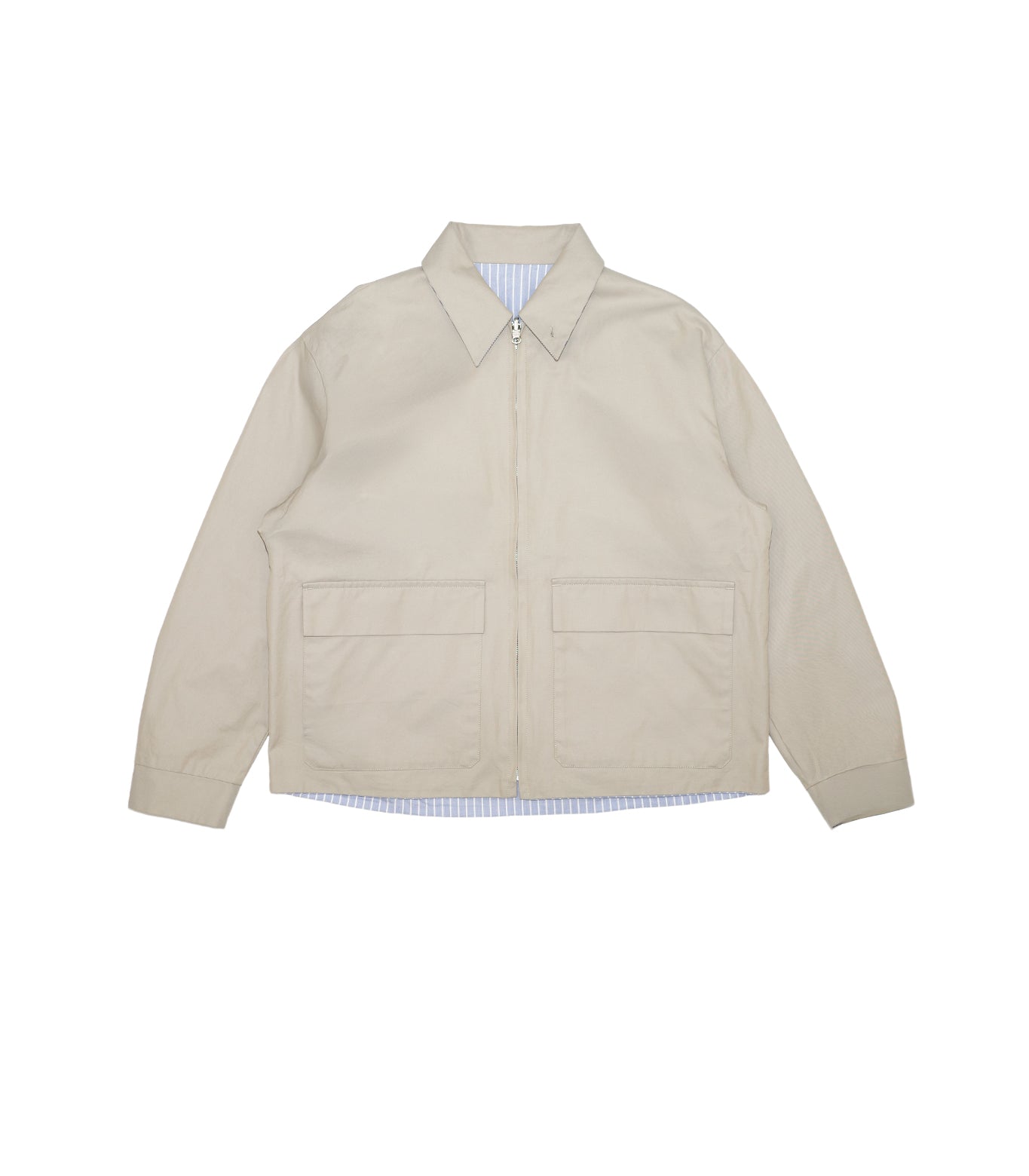 RIVERSIBLE JACKET -  SAND/BLUE STRIPE(FLOWER) - TANAKA