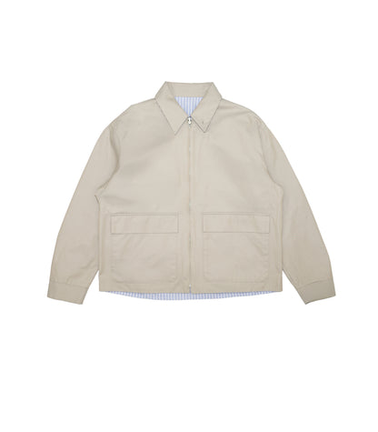 RIVERSIBLE JACKET -  SAND/BLUE STRIPE(FLOWER) - TANAKA