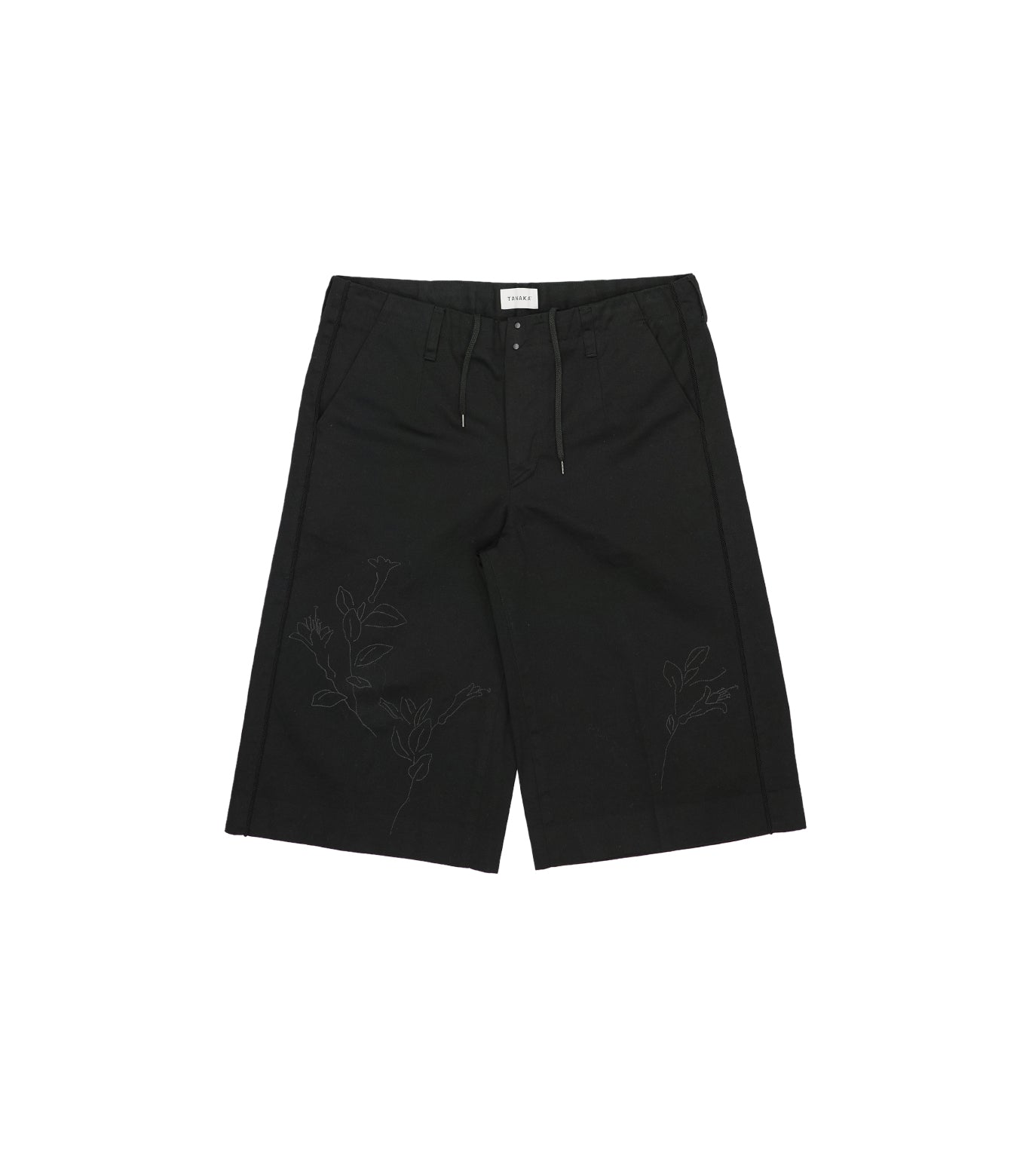 THE SHORTS - BLACK (EMBROIDERY) - TANAKA