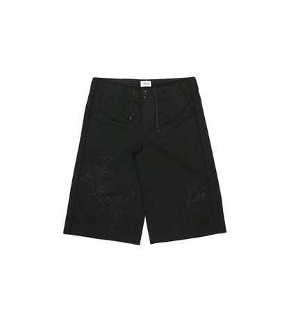 THE SHORTS - BLACK (EMBROIDERY) - TANAKA
