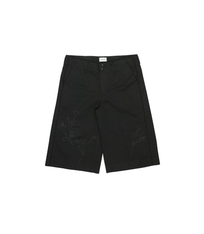 THE SHORTS - BLACK (EMBROIDERY) - TANAKA