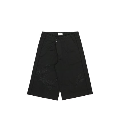 THE SHORTS - BLACK (EMBROIDERY) - TANAKA