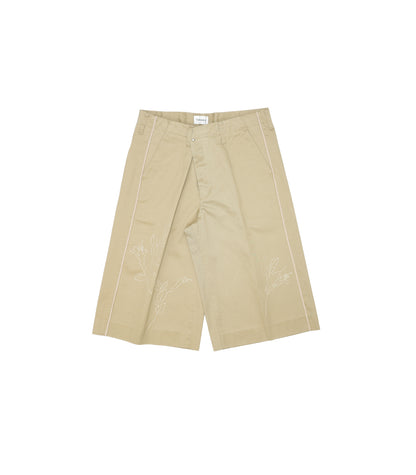 THE SHORTS - KHAKI (EMBROIDERY) - TANAKA