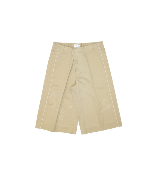 THE SHORTS - KHAKI (EMBROIDERY) - TANAKA