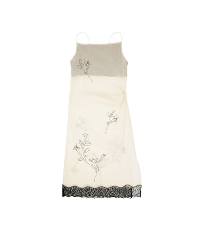 SLIP DRESS - NATURAL(EMBROIDERY) - TANAKA