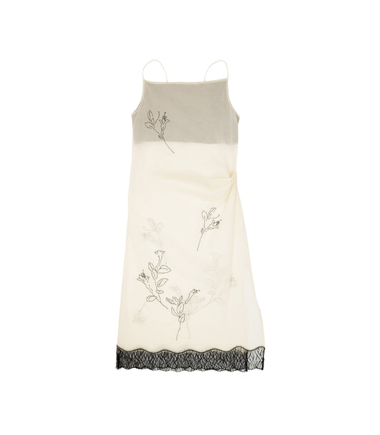 SLIP DRESS - NATURAL(EMBROIDERY) - TANAKA