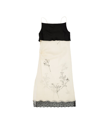 SLIP DRESS - NATURAL(EMBROIDERY) - TANAKA