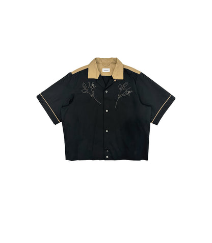 BOWLING SHIRT - BLACK (EMBROIDERY) - TANAKA