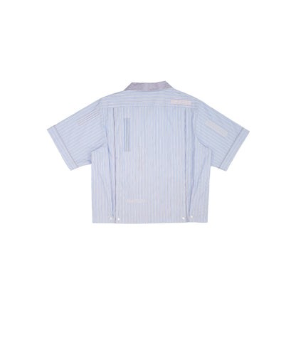 【 Coming Soon 】BOWLING SHIRT - BLUE STRIPE (MOSAIC) - TANAKA