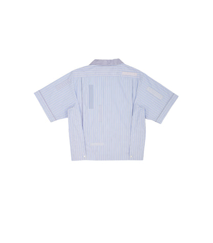 【 Coming Soon 】BOWLING SHIRT - BLUE STRIPE (MOSAIC) - TANAKA