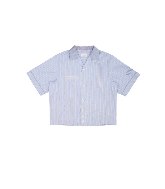 【 Coming Soon 】BOWLING SHIRT - BLUE STRIPE (MOSAIC) - TANAKA