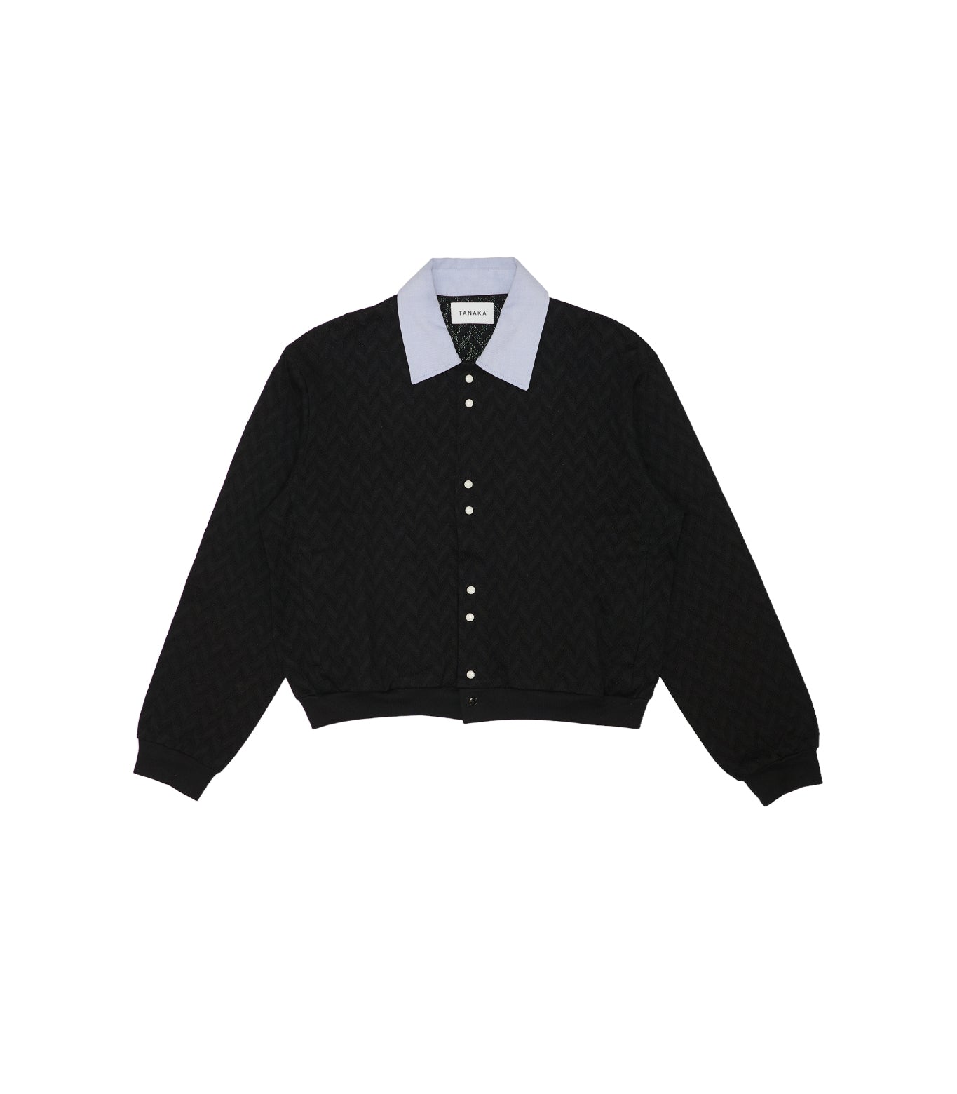 JERSEY CARDIGAN - BLACK HERRINGBONE - TANAKA