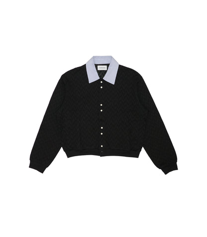 JERSEY CARDIGAN - BLACK HERRINGBONE - TANAKA