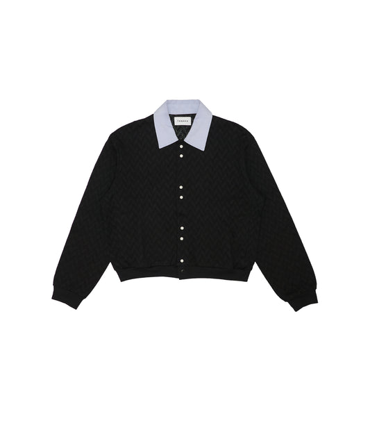 JERSEY CARDIGAN - BLACK HERRINGBONE - TANAKA