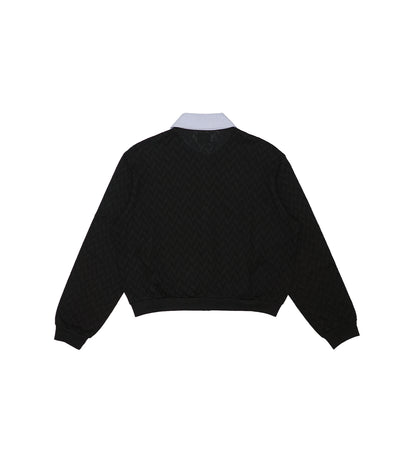 JERSEY CARDIGAN - BLACK HERRINGBONE - TANAKA