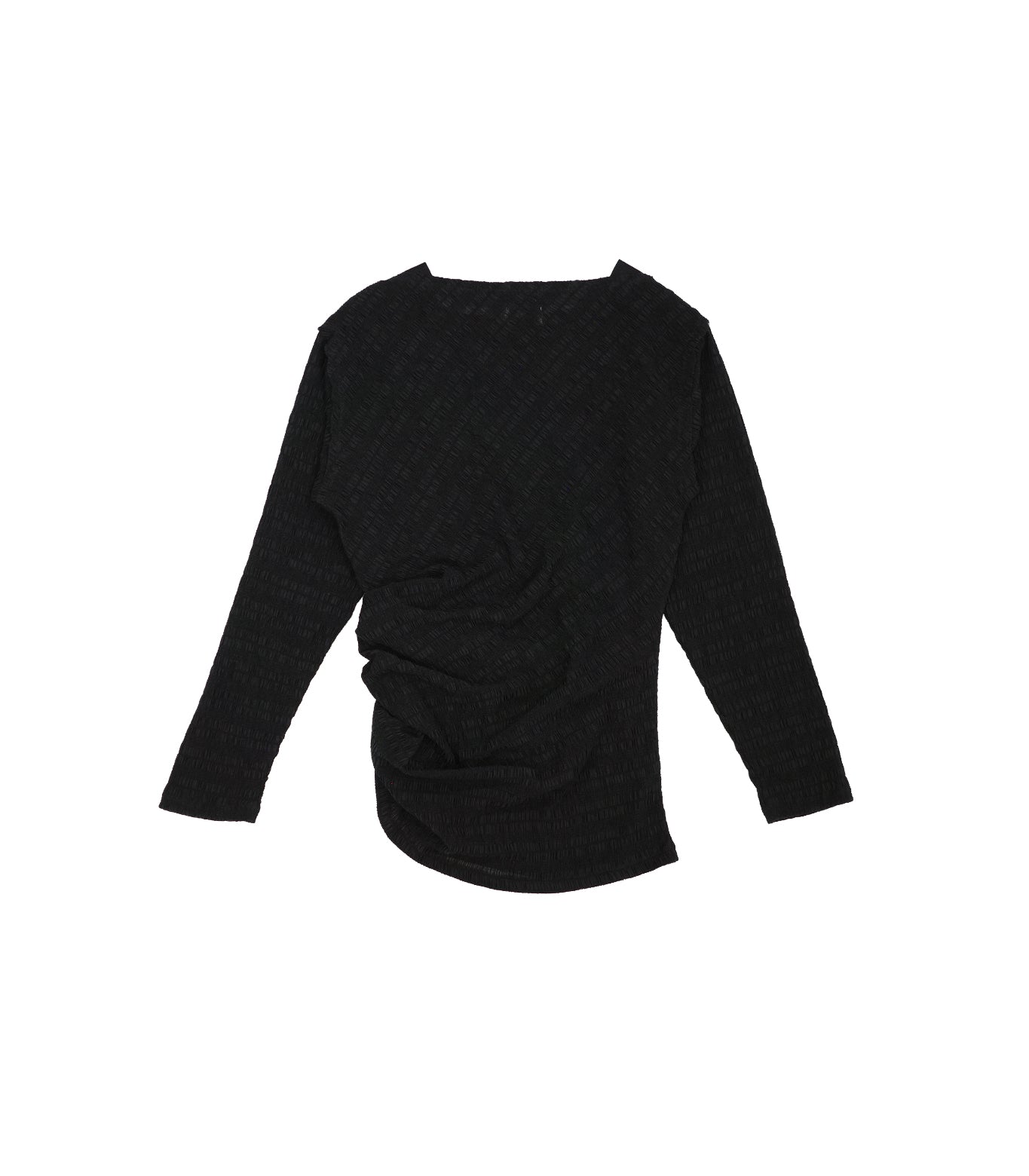 DRAPE LONG SLEEVE TEE - BLACK - TANAKA