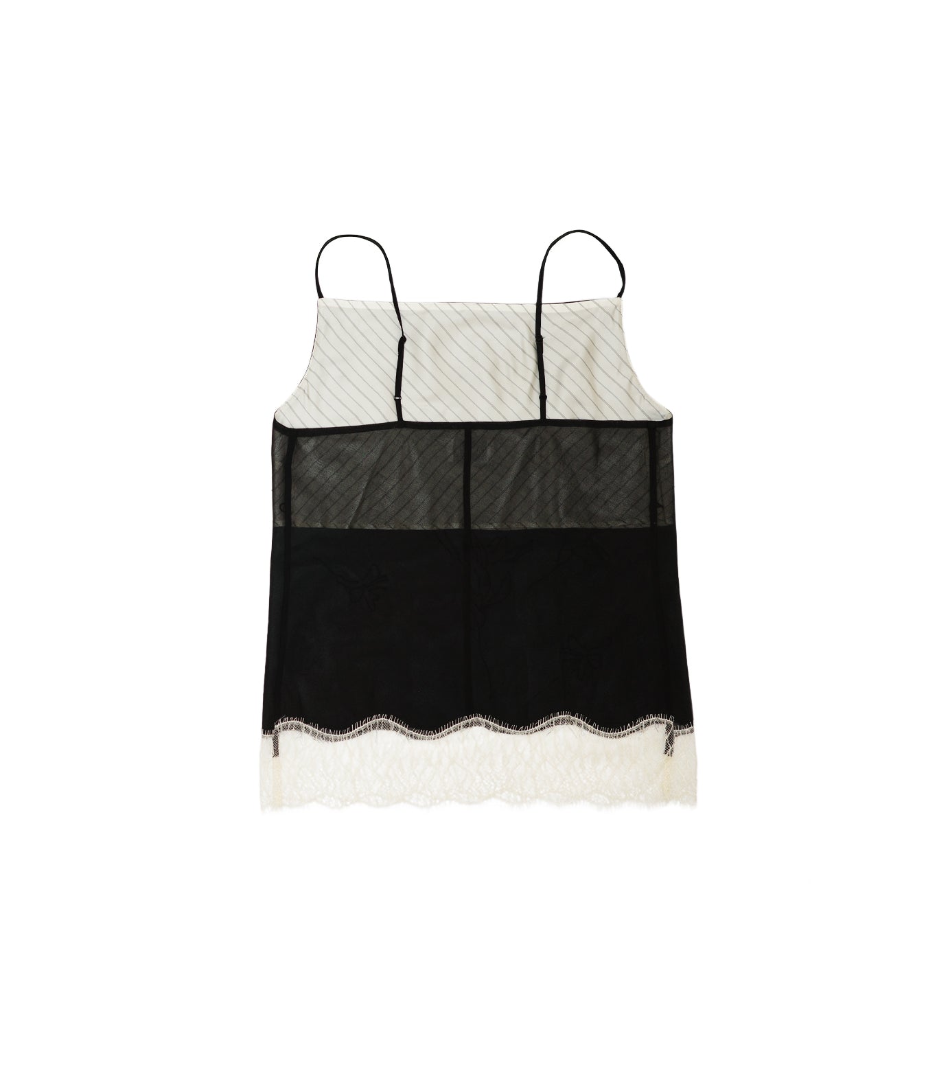 COMBI-CAMI TOP - BLACK(EMBROIDERY) - TANAKA