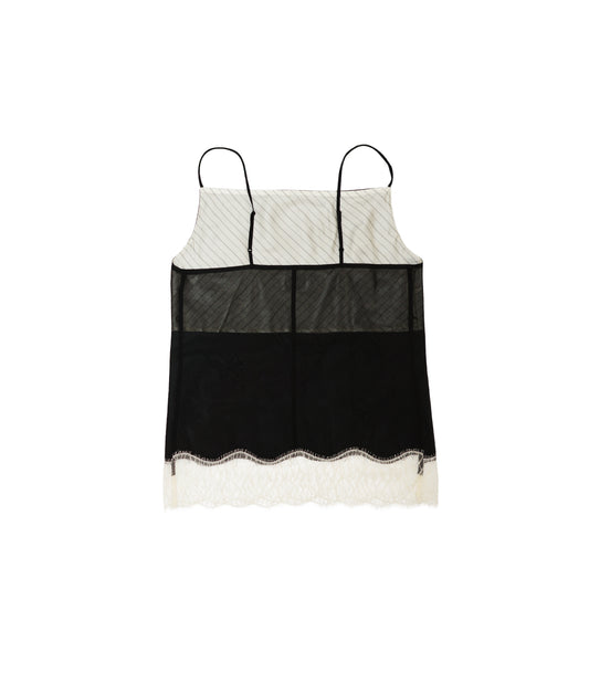 COMBI-CAMI TOP - BLACK(EMBROIDERY) - TANAKA