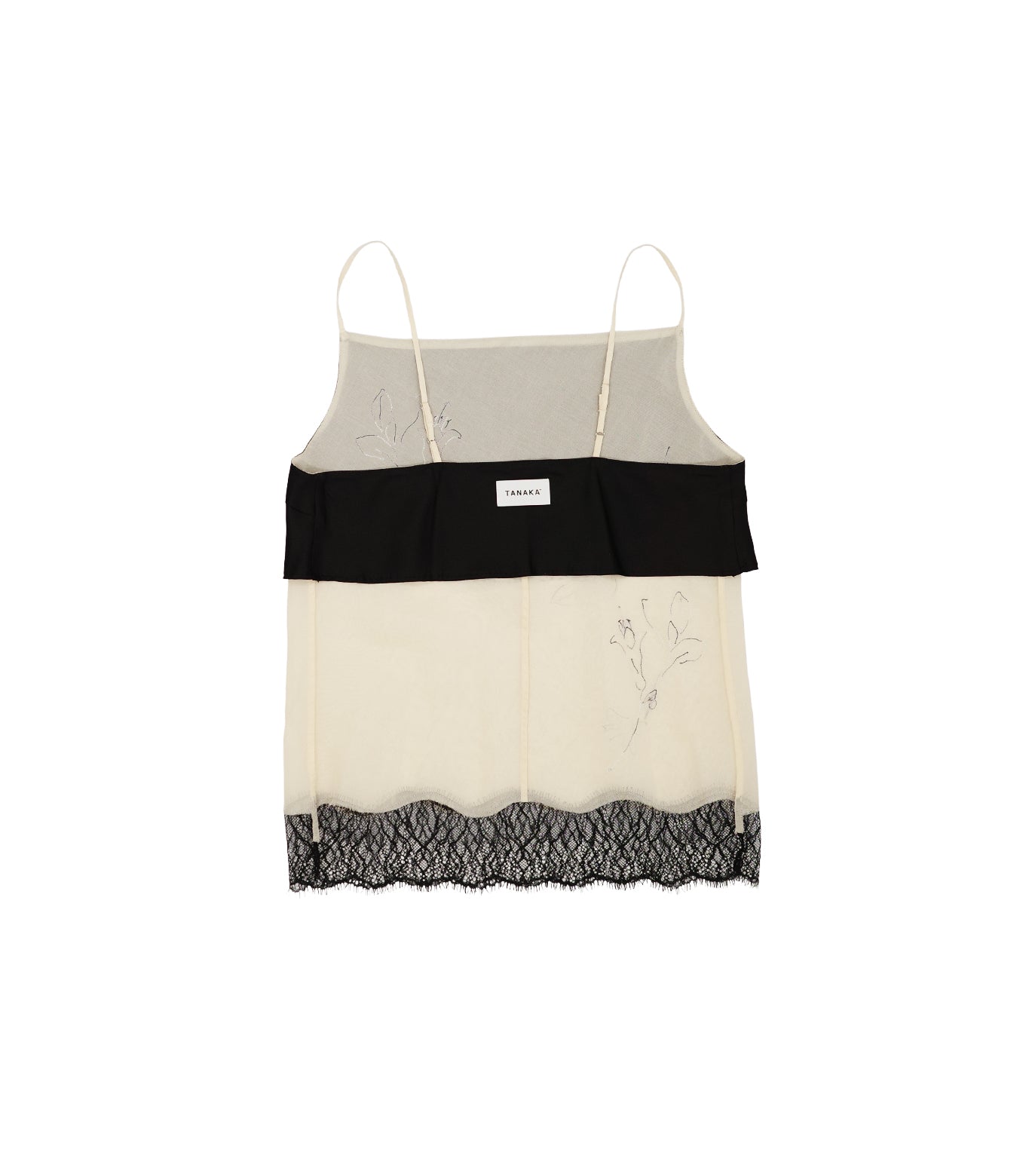COMBI-CAMI TOP - NATURAL (EMBROIDERY) - TANAKA