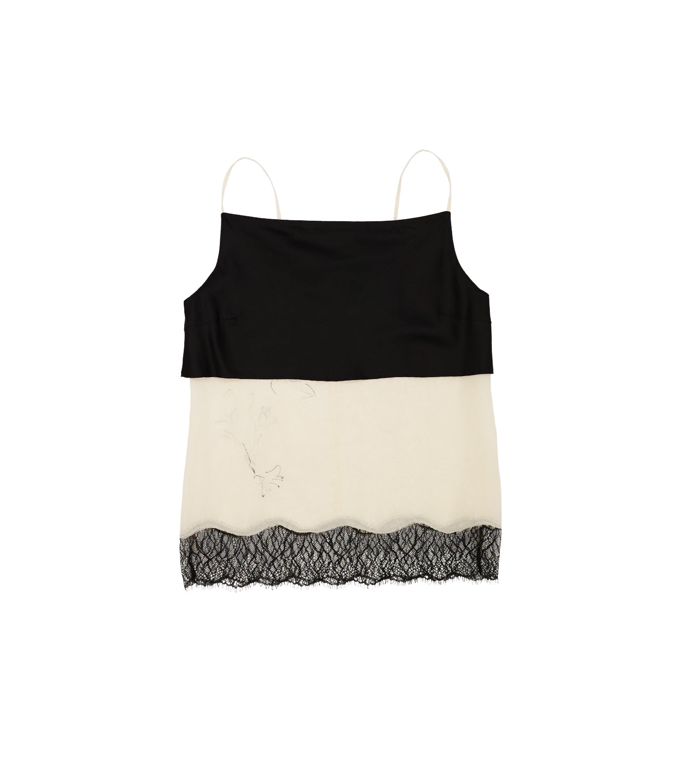 COMBI-CAMI TOP - NATURAL (EMBROIDERY) - TANAKA
